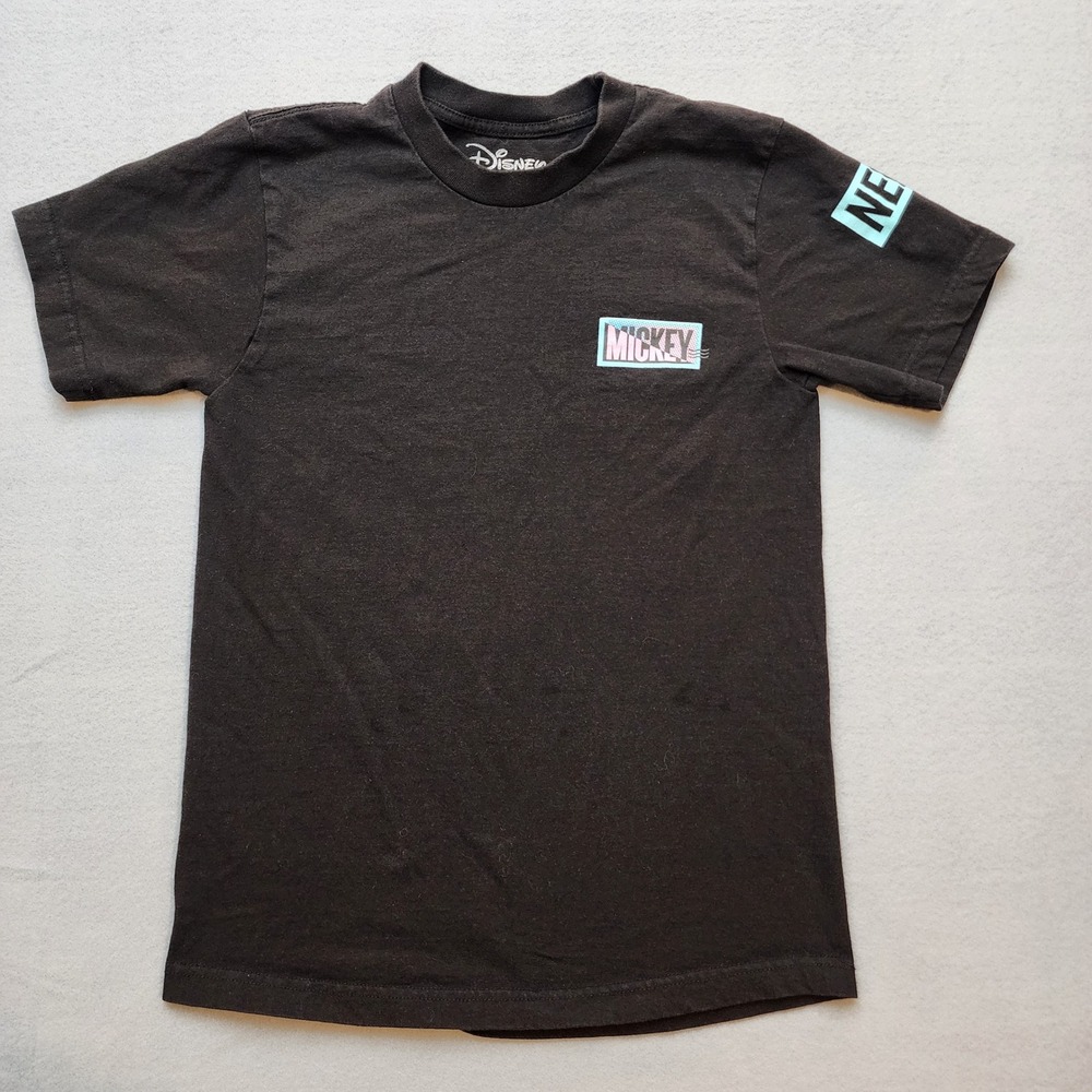 Disney Neff Mickey Mouse Vaporwave Graphic T-Shirt Mens Small Black Short Sleeve